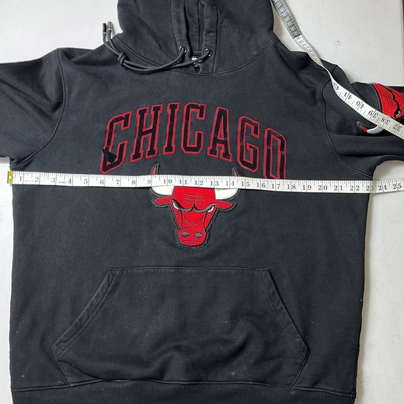 PRO Standard Chicago Bulls Velvet Lettering Embroidered Bulls Hoodie - Picture 15 of 16